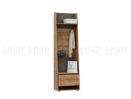Шкаф с Вешалками Портофино  (Ш-600 × В-2006 × Г-354 мм) Дуб Крафт/Бетон