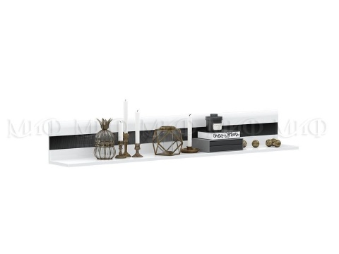 Полка Манифик МДФ (Ш-1500 x В-210 x Г-196 мм) Белый/Белый Глянец