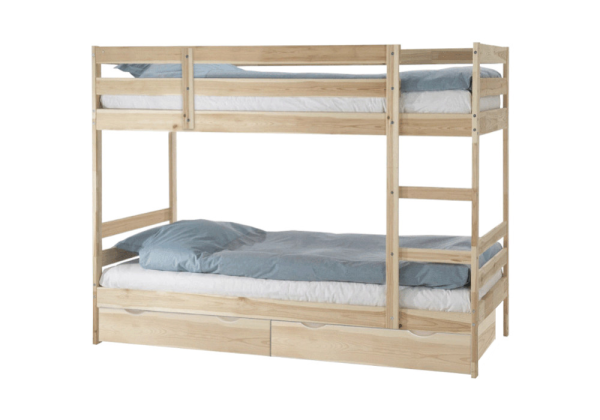 Двухъярусная кровать Пирус с ящиками натуральный